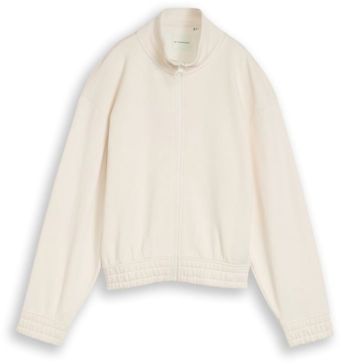 Tom Tailor - Sweatjack met opstaande kraag - Maat 152 - Gardenia White