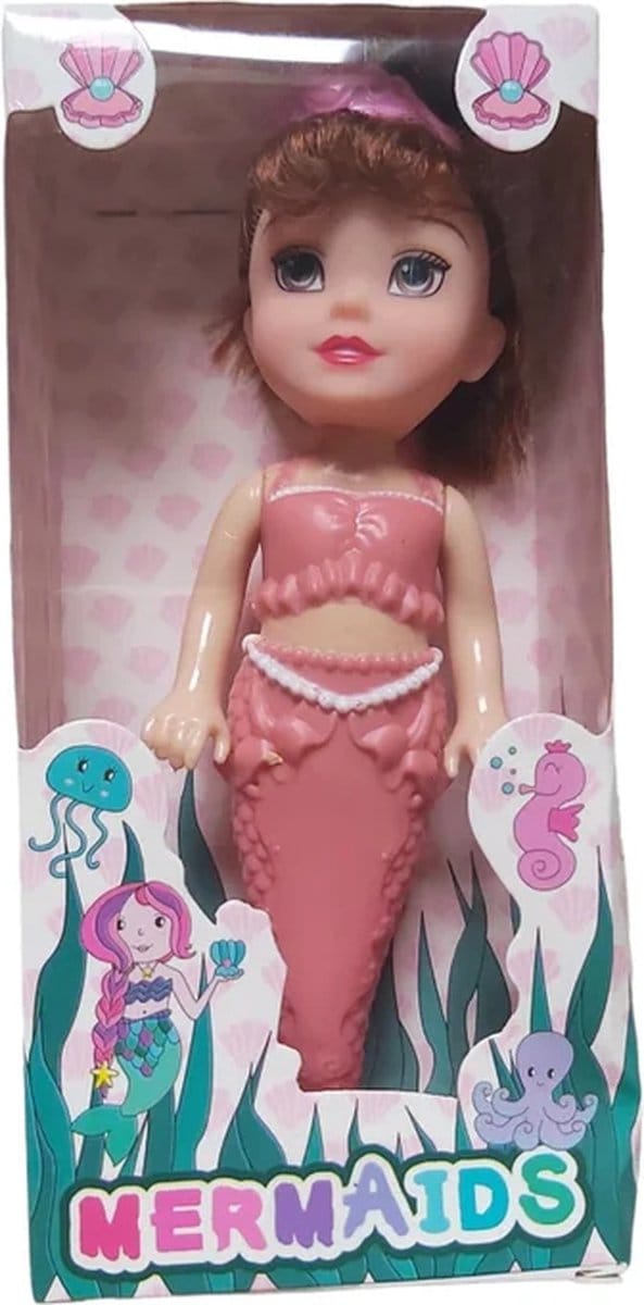 Mermaid zeemeermin pop roze 18cm