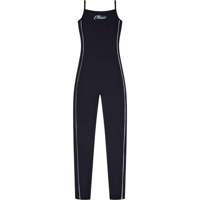 Ellesse Dames Zijstreep Spaghetti Strap Jumpsuit (Zwart)