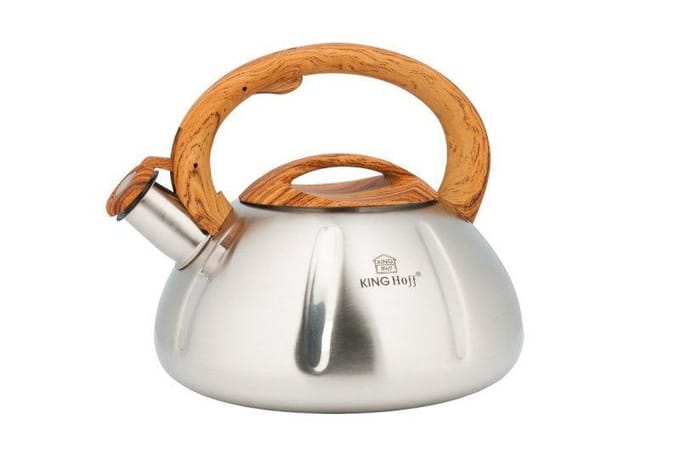 Kinghoff 3291 - Fluitketel - houten handvat- RVS - 3 liter