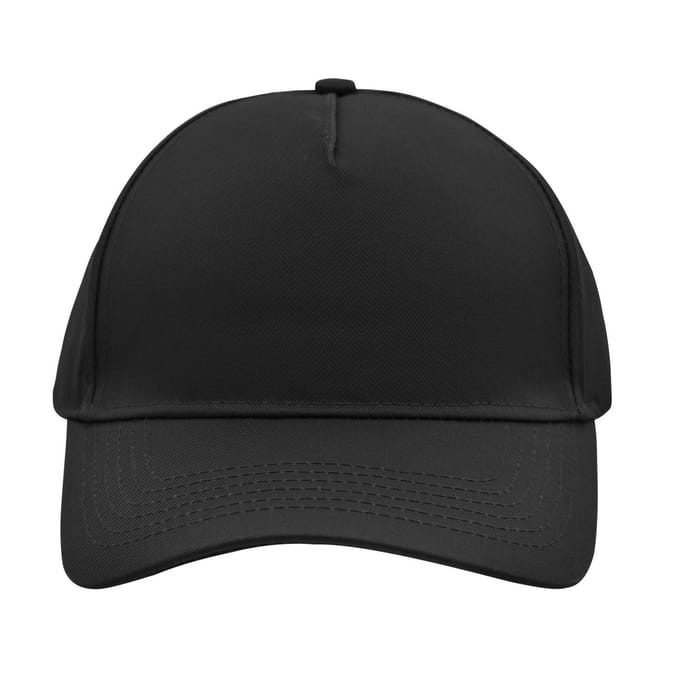 5 panel baseball pet zwart