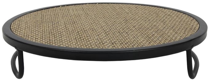 Presentatie tray Ø25x5cm metaal met stof