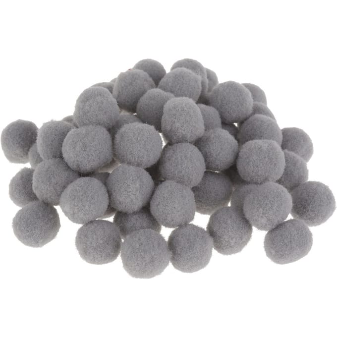 VBS Pompons, 15 mm, 60 stuks - Grafiet