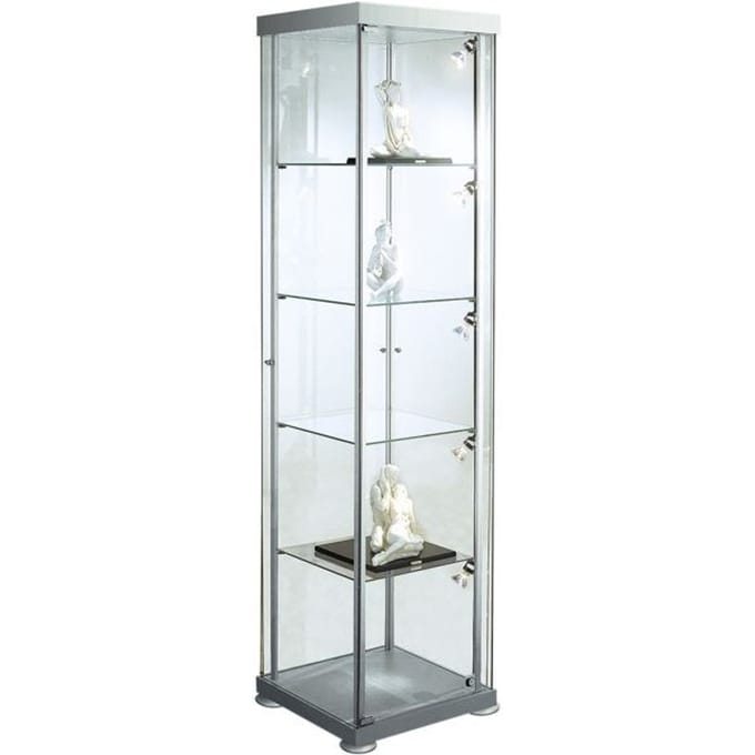 Vitrinekast glas vierkant glasvitrine met slot