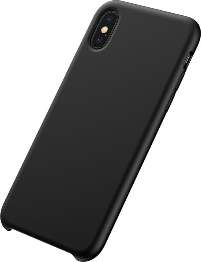 Baseus Original LSR Series Liquid Silicone Gel Case geschikt voor iPhone XS Max Hoes - Zwart