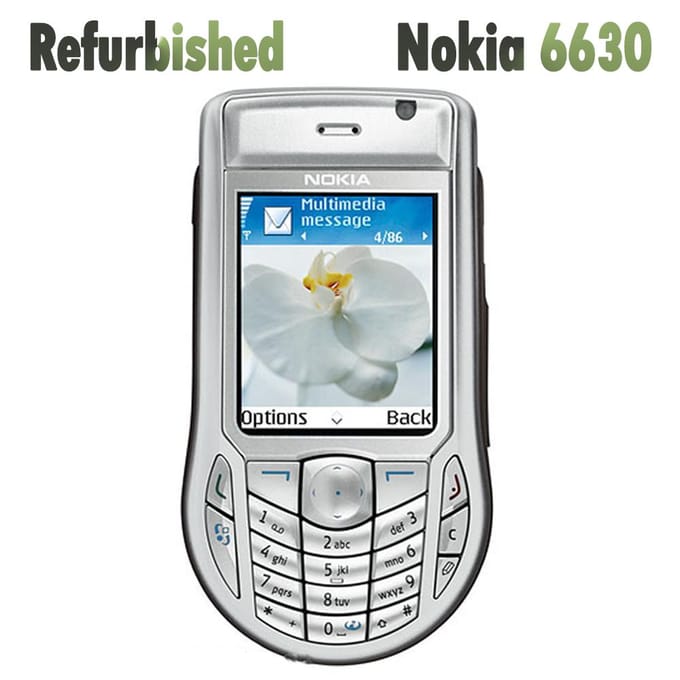 Téléphone Mobile Nokia 6630 Original Reconditionné 2,1' pouces GSM 3G Débloqué Avec 1 SIM Simple set argenté