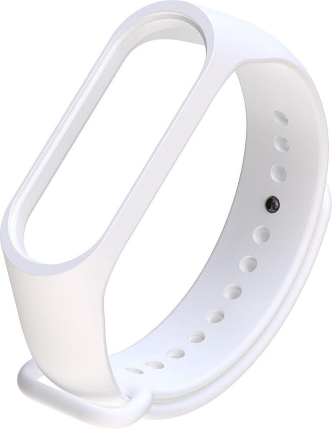 By Qubix - Geschikt voor Xiaomi Mi band 3 / 4 / 5 / 6 / 7 bandje OneColor - Wit