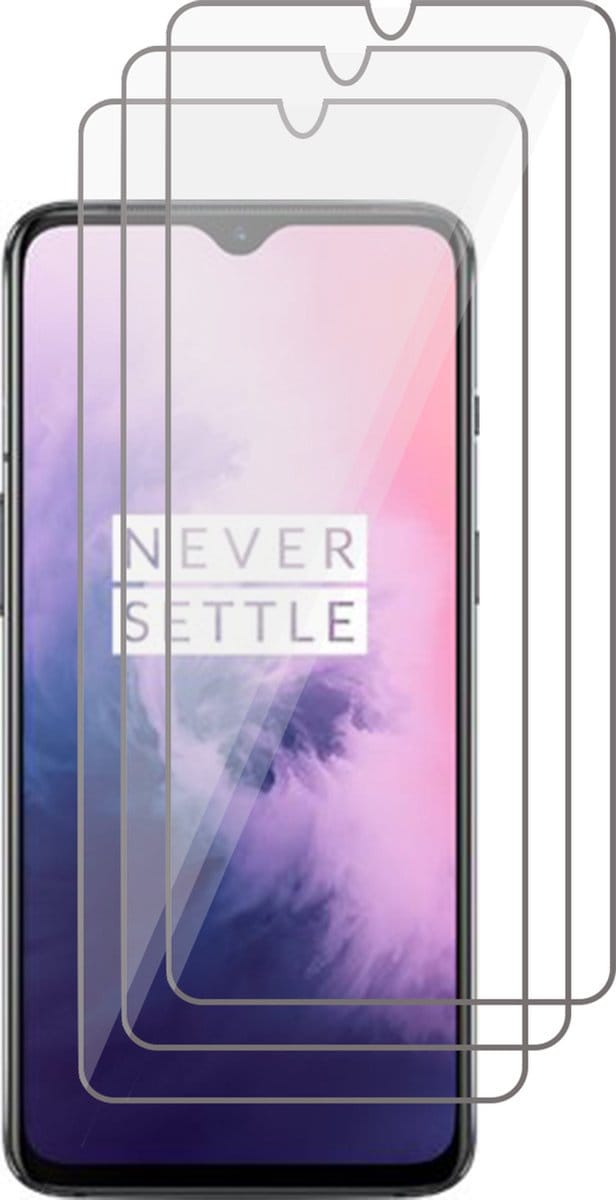 Screenprotector geschikt voor OnePlus 7 - Beschermglas Screen Protector Glas - 3 stuks
