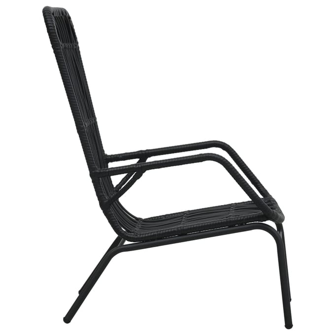 vidaXL - Tuinstoel - poly - rattan - zwart