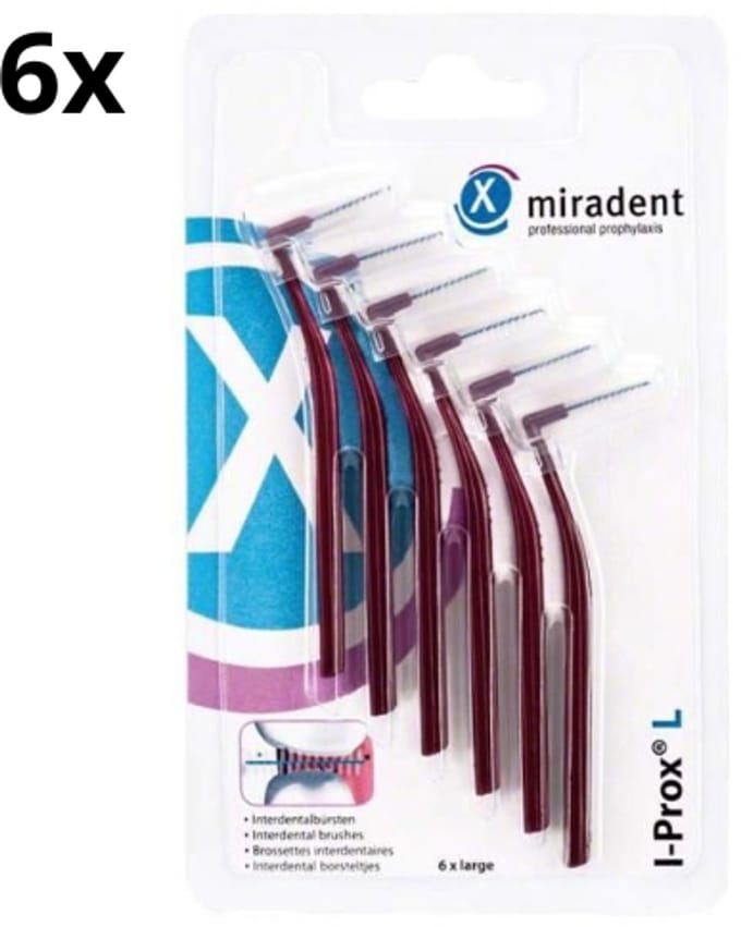Miradent Interdentale Ragers I-Prox L 0,8 mm Bordeaux 6x 6 stuks
