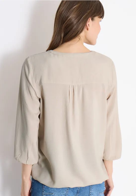 3/4-mouwen blouse met gespleten hals