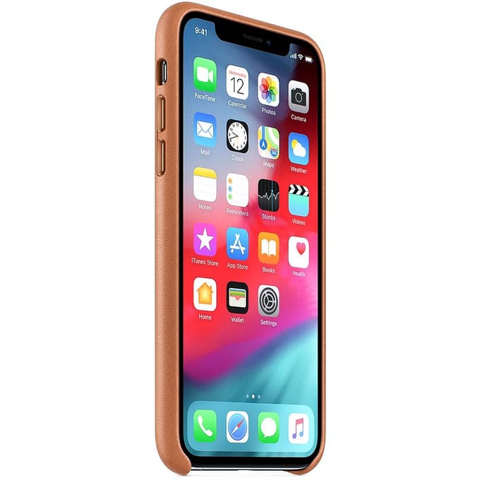 Leather Backcover voor Apple iPhone Xs Max - Saddle Brown