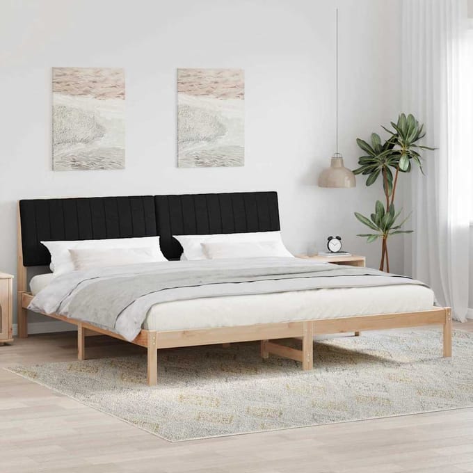 vidaXL - Bedframe - met - hoofdeinde - Bruin - 200 - x - 200 - cm - Massief - grenenhout