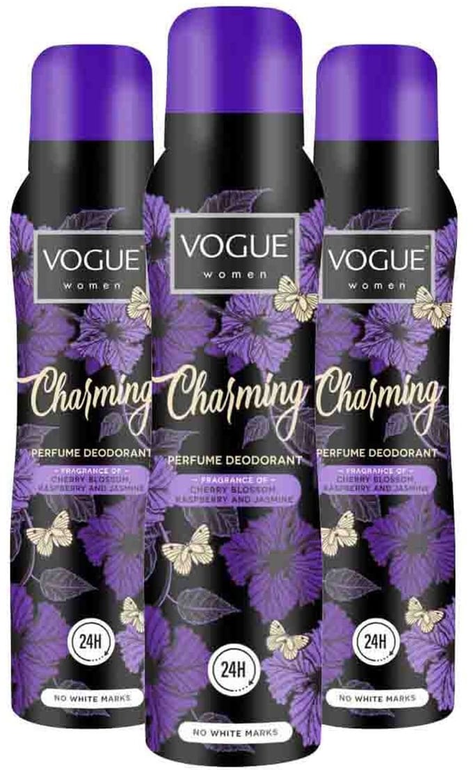 Vogue Parfum Deodorant Charming - 3 x 150 ml - Voordeelverpakking