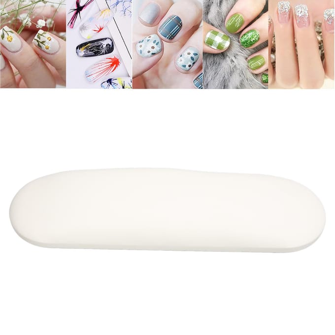 Nail Art Handkussen Zacht PU Leer Gemakkelijk Schoon Manicure Armsteun Kussen voor Nagelstudio Wit white