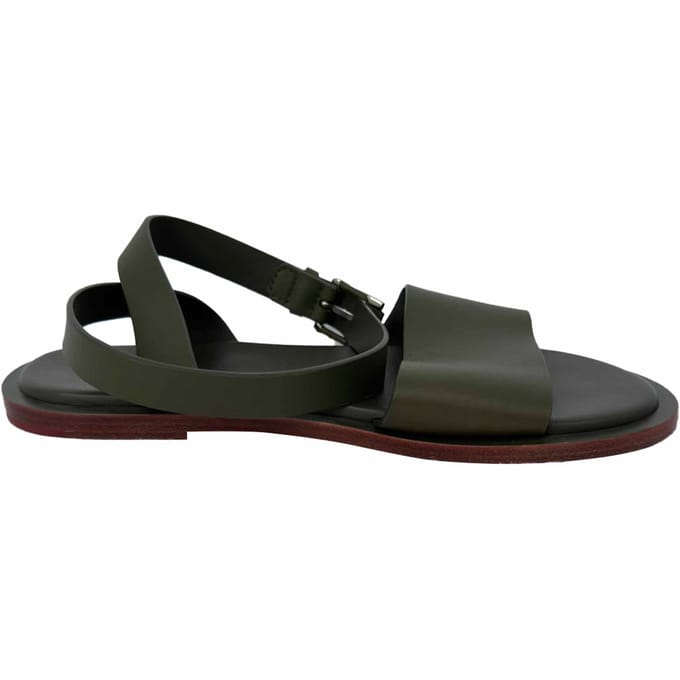 Loro Piana Enkelband Sandalen in Olijfgroene Leer