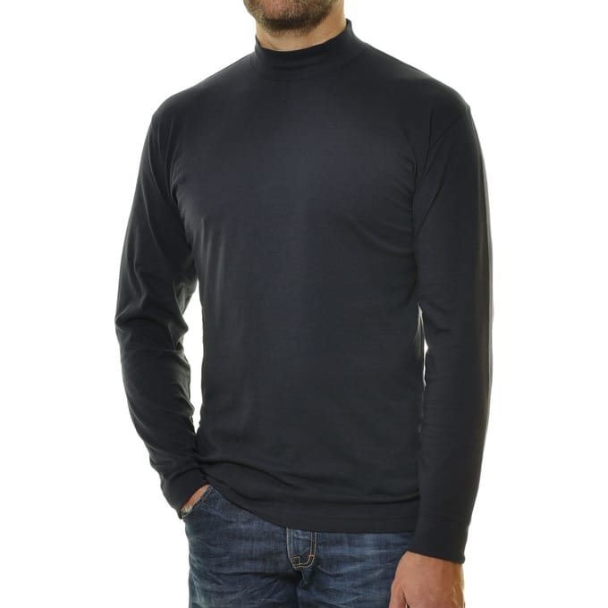 Ragman Long Sleeve Turtle T-Shirt Single Jersey Quality Marine / male