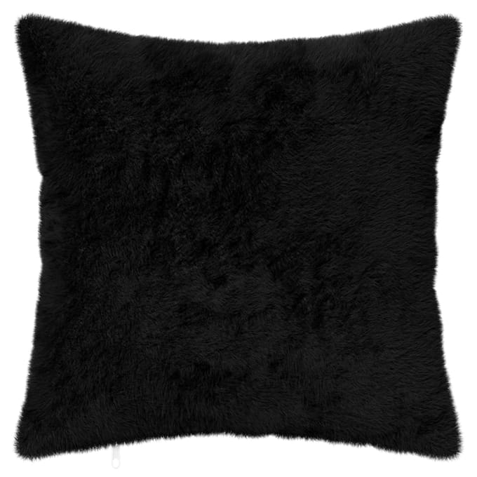 vidaXL - Kussensloop - 6 - st - HEERLEN - Zwart - 30 - x - 30 - cm - Nep - Konijnenbont