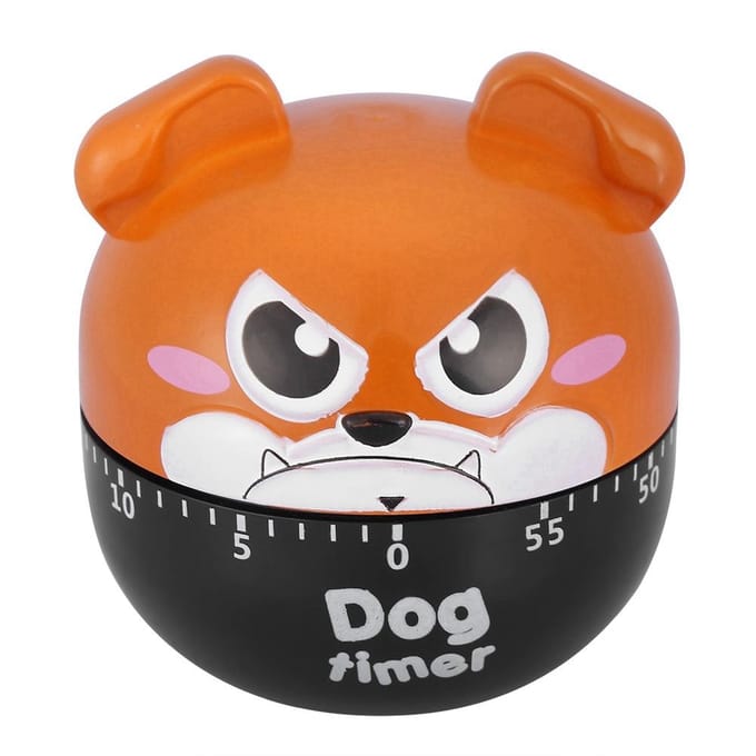 Mechanische Keukentimer Leuke Hond Handmatige Tellers voor Thuis Koken Herinneringshulpmiddel(Bruin) orange