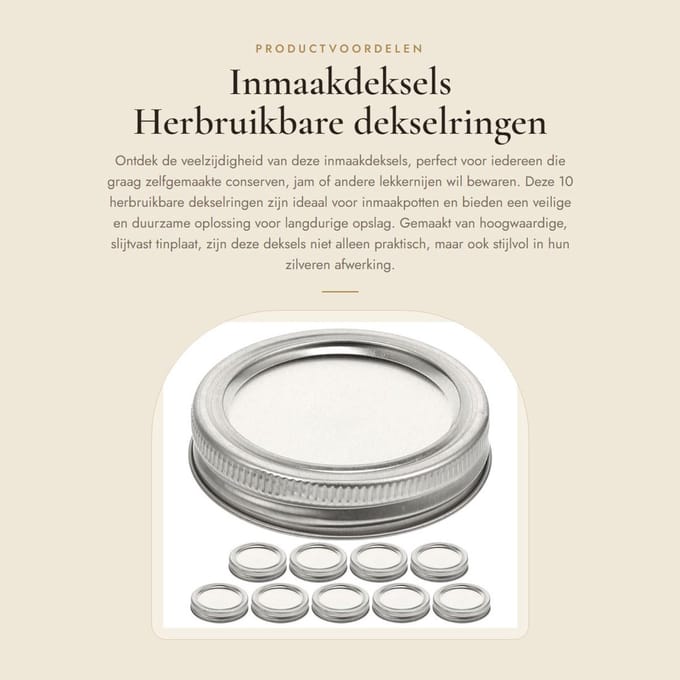 Dailygoods- Inmaakdeksels 10 Stuks - Herbruikbare Deksels