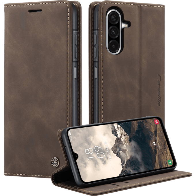 Caseme Samsung Galaxy A57 Business Bookcase Hoesje Donkerbruin