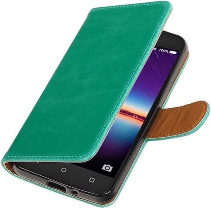 Groen Pull-Up PU booktype wallet hoesje voor Huawei Y3 II
