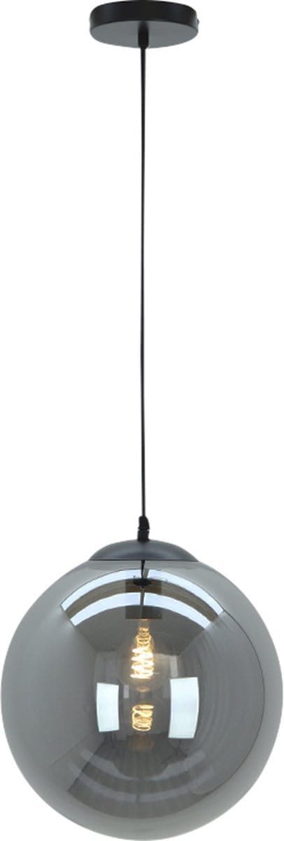 Olucia - DOLF - Hanglamp - Zwart / Grijs - Vorm: Rond