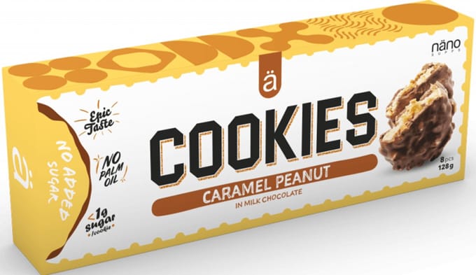 NanoSupps Cookies (8x16g) Caramel Peanut - Functionele voeding - Eiwit Snacks