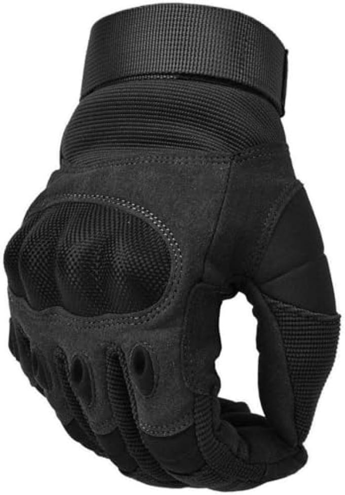 Zwarte XL sporthandschoenen met touchscreen en knokkelbescherming