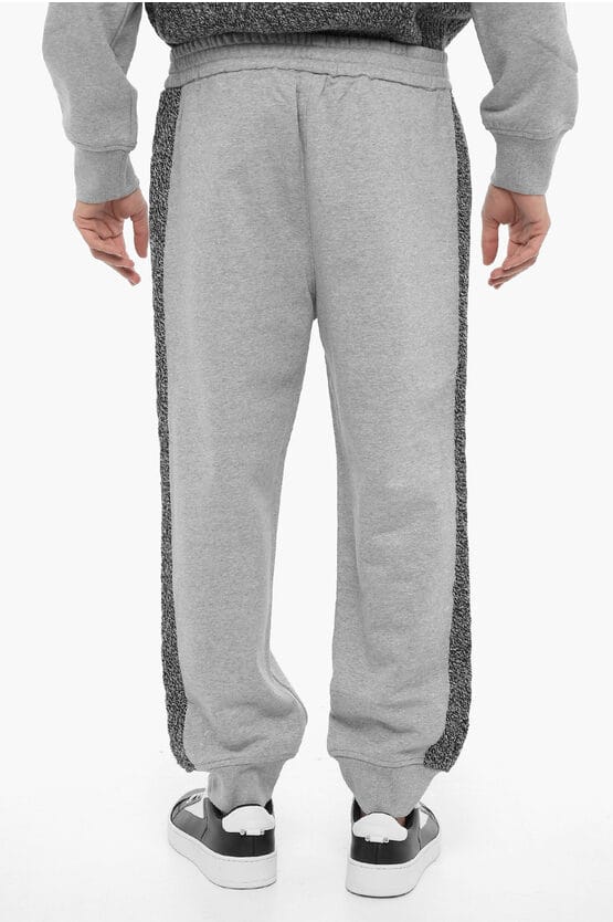 Losse joggingbroek met wollen zijbanden in grijs