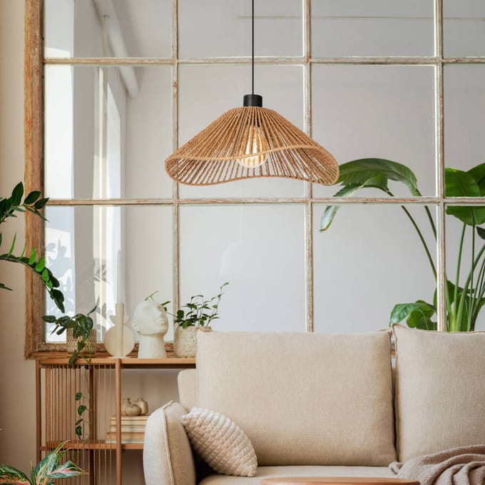 EGLO Lavister Hanglamp - E27 - Ø 39 cm - Zwart/Bruin - Papier