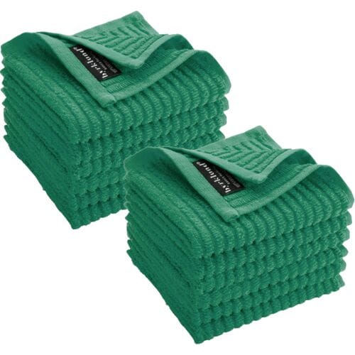Byrklund Vaatdoek Clean & Shiny Groen - Set van 12 - 100% Katoen - 30x30 cm