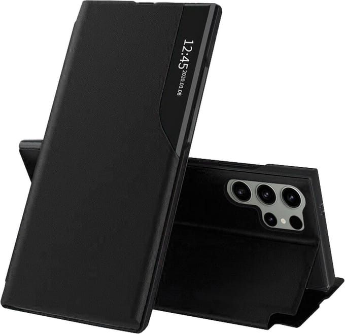 Hoesje geschikt voor Samsung Galaxy S25 Ultra - Techsuit eFold Book Case - Zwart