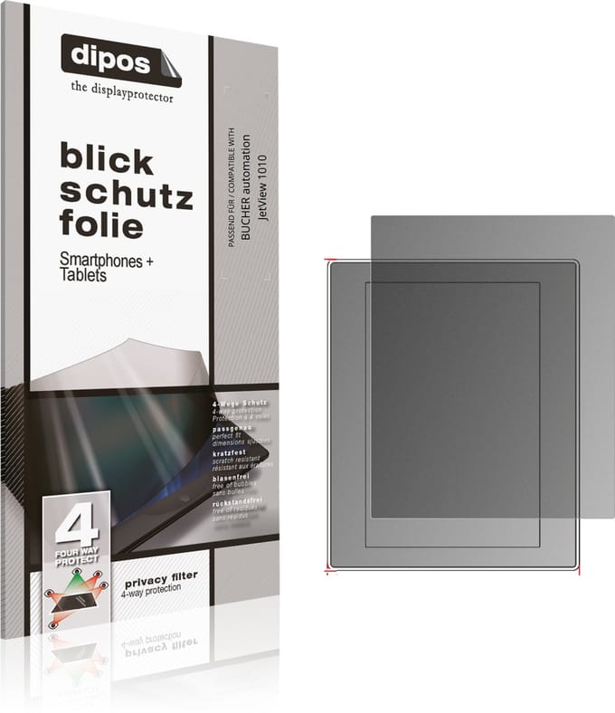 dipos – Matte Privacy Screenprotector geschikt voor BUCHER automation JetView 1010 | Anti-Spy Beschermfolie