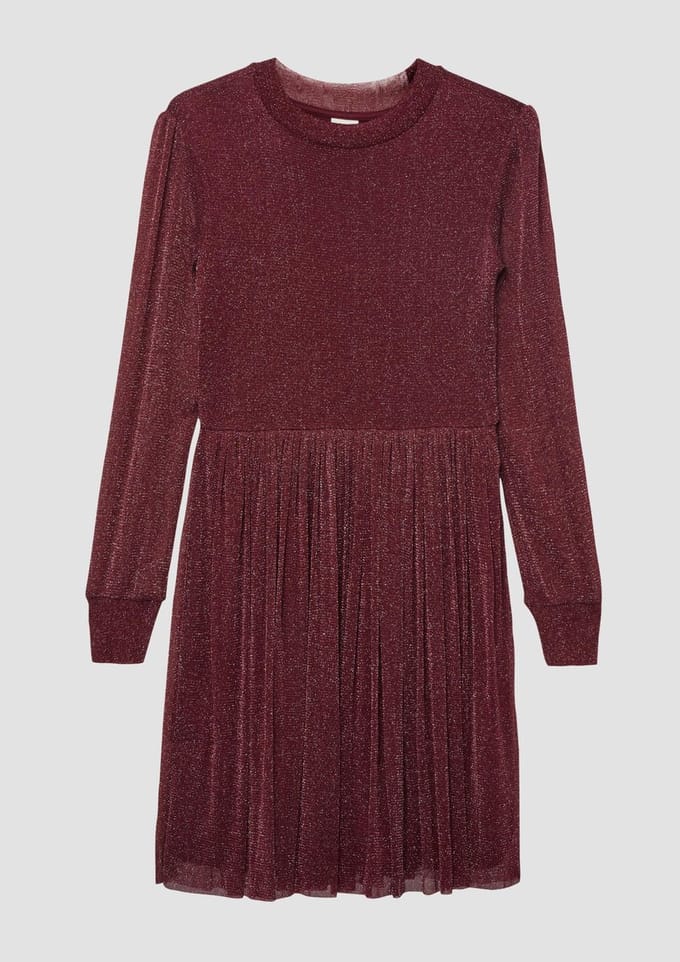 Korte mesh jurk met lange mouwen voor meisjes s.Oliver