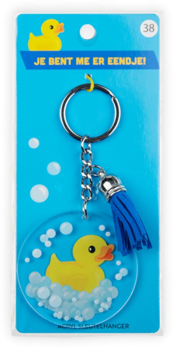 Sleutelhanger met kwastje | Acryl sleutelhanger -Eend