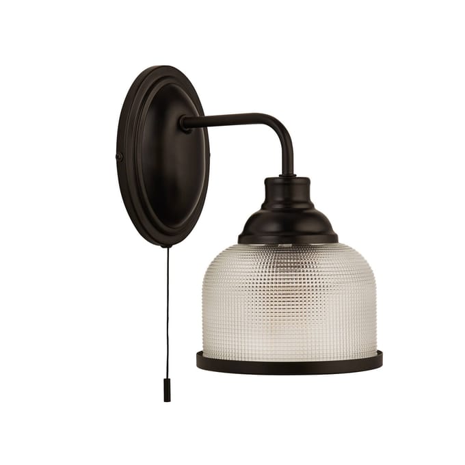 Searchlight Wandlamp Bistro met trekschakelaar, zwart