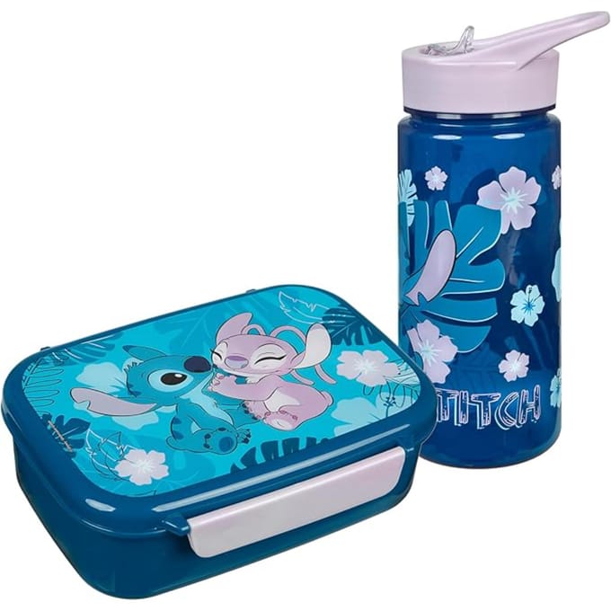 Disney Stitch Lunch Box and Drinking Cup Set