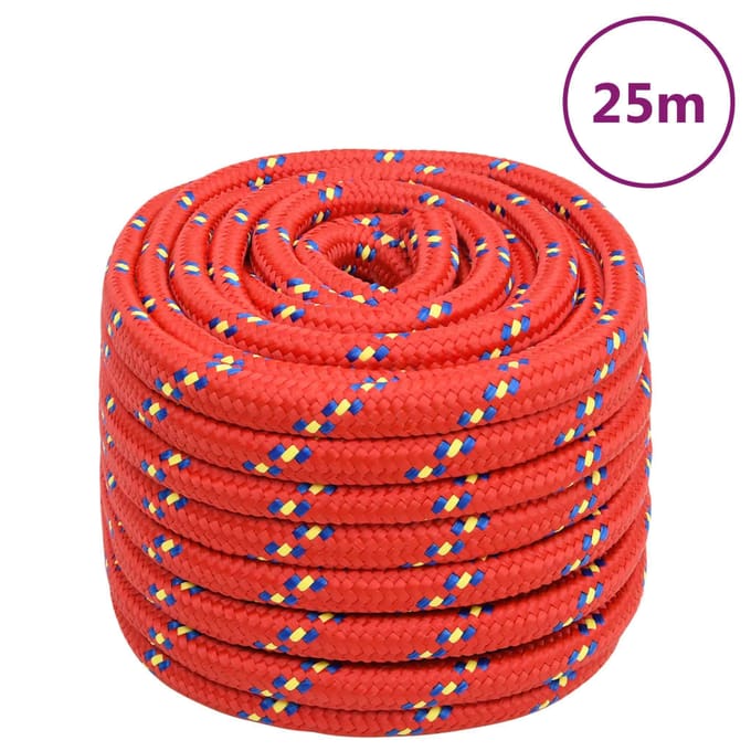 vidaXL - Boottouw - 20 - mm - 25 - m - polypropyleen - rood
