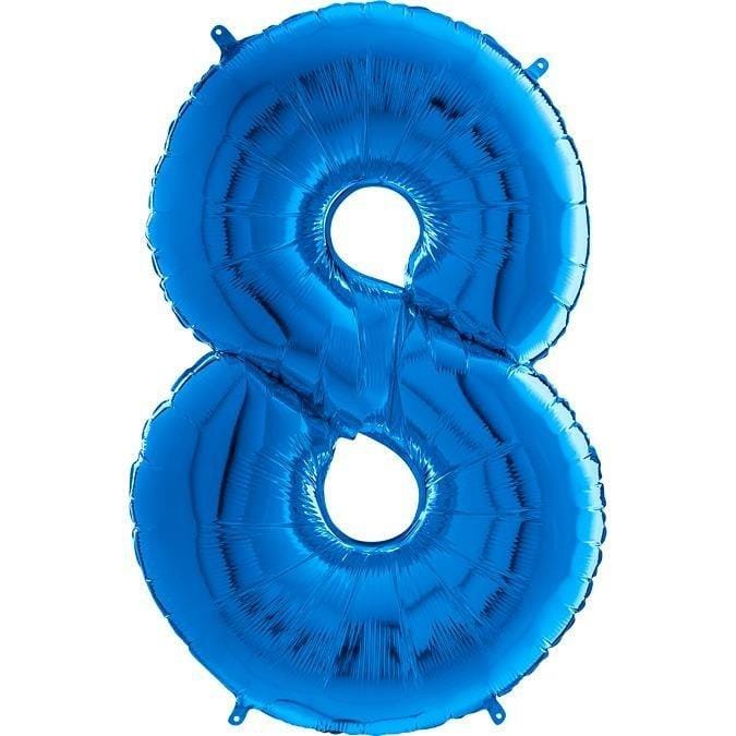 Ballon en Aluminium Chiffre 8 Bleu - 102 Cm Grabo