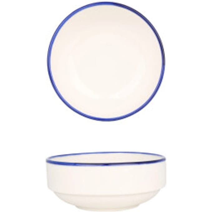 Rinart Serveerschaal - Blue Edge - Porselein - 10 cm (200cc) - set van 2