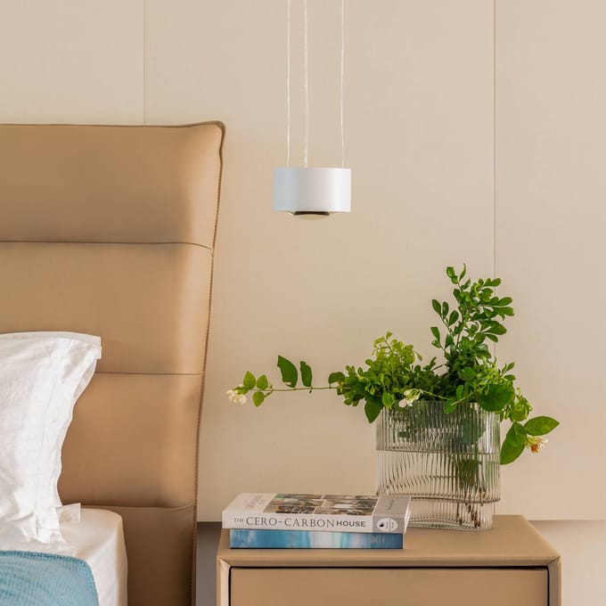 Arcchio LED hanglamp Rotari, lens, downlight, wit