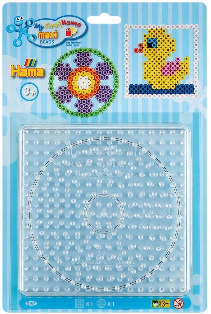 Hama strijkkralenbordjes Maxi - creatieve vormen cirkel en vierkant.