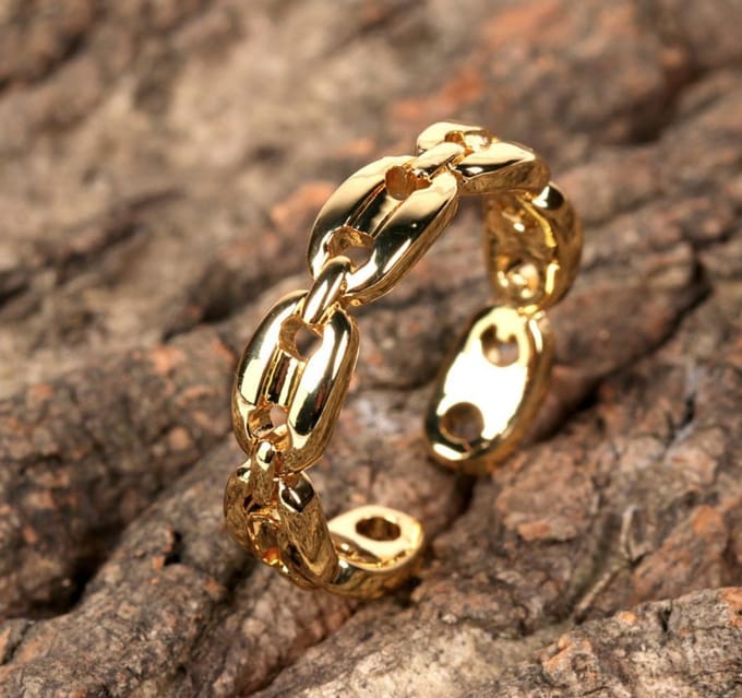 Chain ring | goud gekleurd