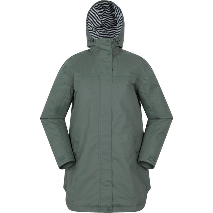 Mountain Warehouse Dames Riviera Gevoerde Waterdichte Jas (Khaki Groen)