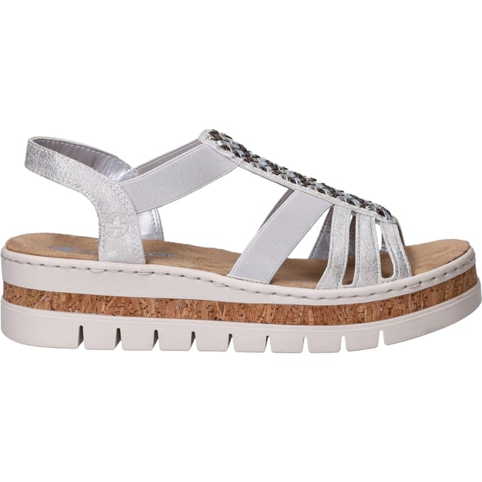 Rieker Sandalen - Dames - Zilver - Maat:41