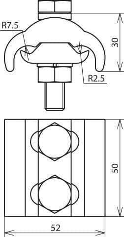 Dehn PV Parallel Aansluitmateriaal Koper Verzinkt - 306106