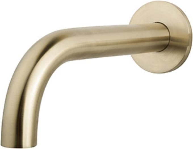 Wiesbaden Caral Inbouw Baduitloop 20 cm. - Goud Look - Geborsteld Messing