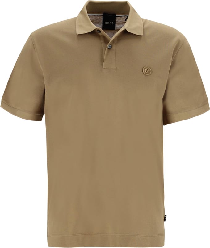 BOSS Parris regular fit heren polo - pique - donker beige