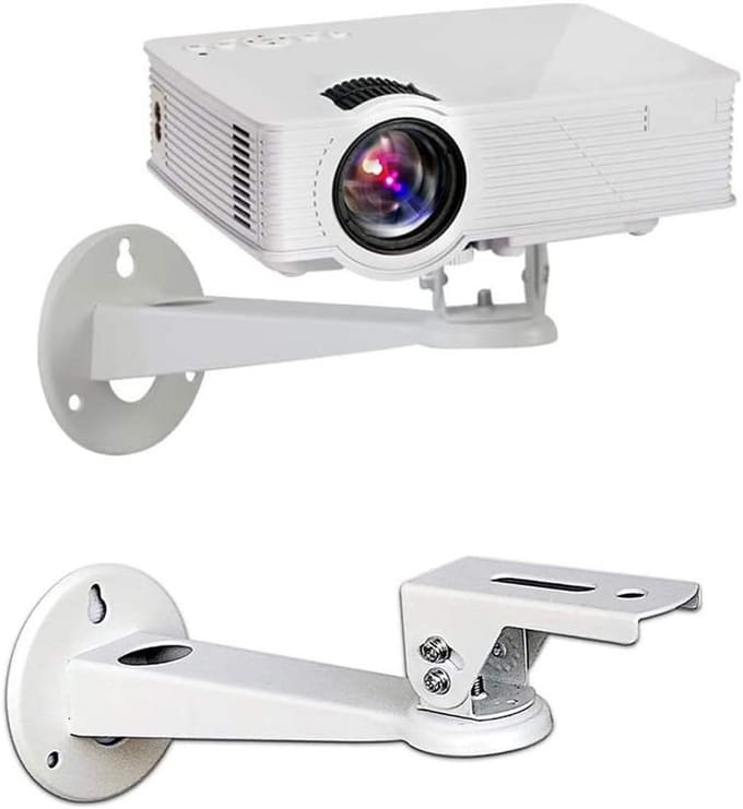 Universele Wandmontage Beugel voor Mini-Projector, Camera of Webcam - Wit